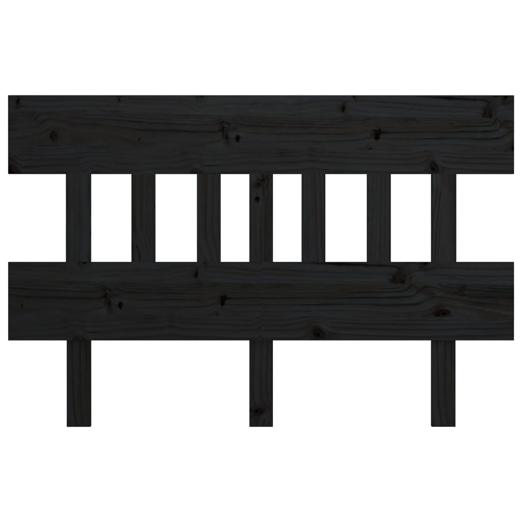 sengegærde 163,5x3x81 cm massivt fyrretræ sort