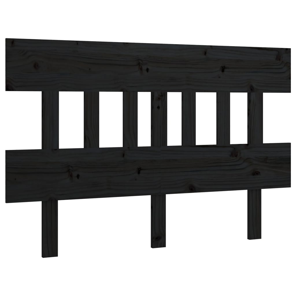 sengegærde 203,5x3x81 cm massivt fyrretræ sort