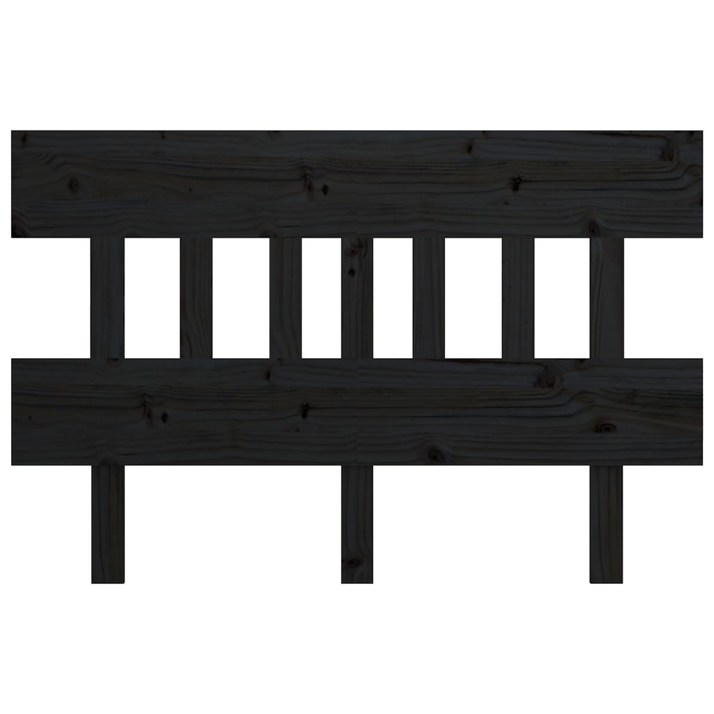 sengegærde 203,5x3x81 cm massivt fyrretræ sort