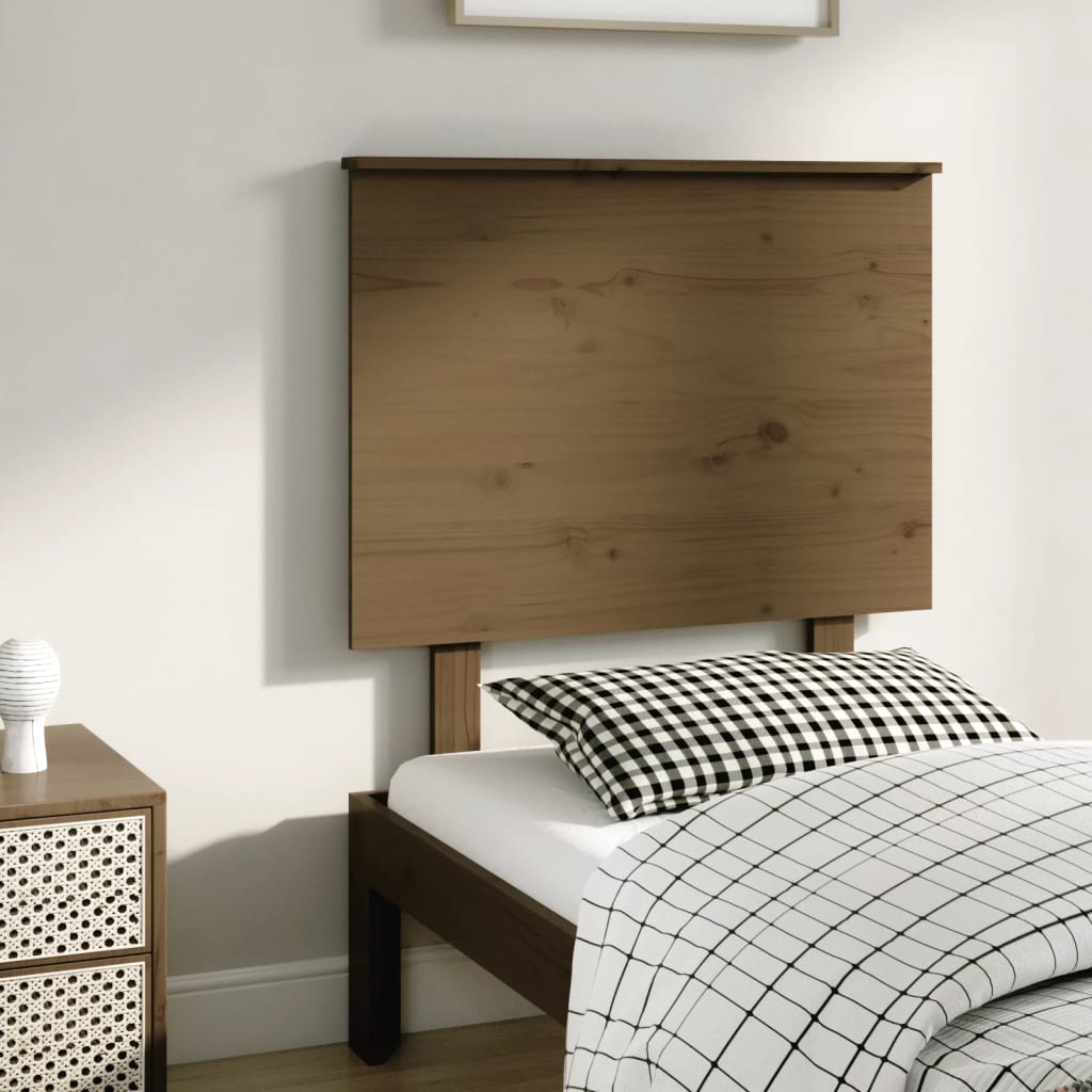 sengegærde 79x6x82,5 cm massivt fyrretræ gyldenbrun