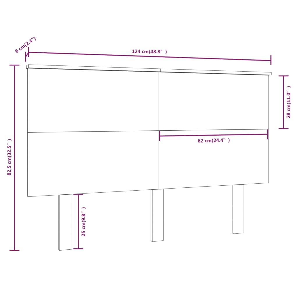 sengegærde 124x6x82,5 cm massivt fyrretræ hvid