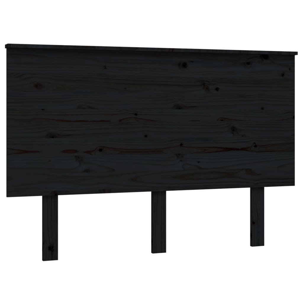 sengegærde 124x6x82,5 cm massivt fyrretræ sort