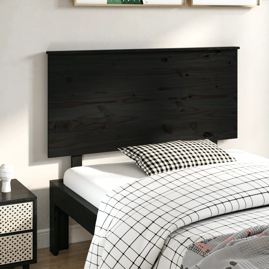 sengegærde 124x6x82,5 cm massivt fyrretræ sort