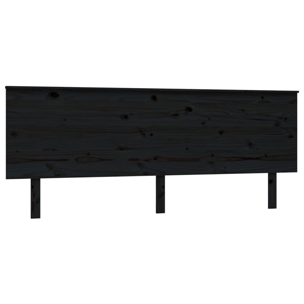 sengegærde 204x6x82,5 cm massivt fyrretræ sort