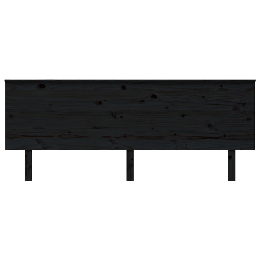 sengegærde 204x6x82,5 cm massivt fyrretræ sort