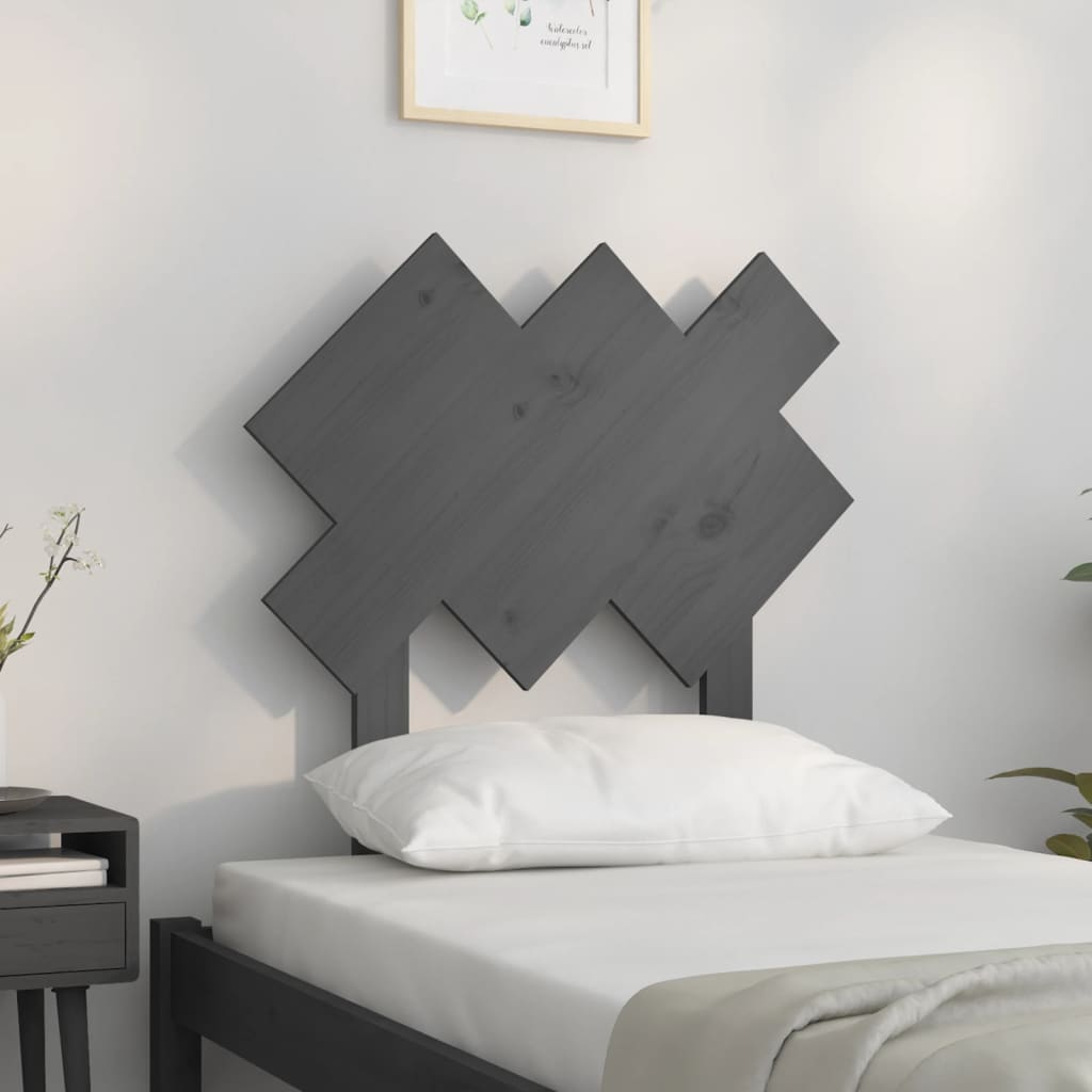 sengegærde 72,5x3x81 cm massivt fyrretræ grå