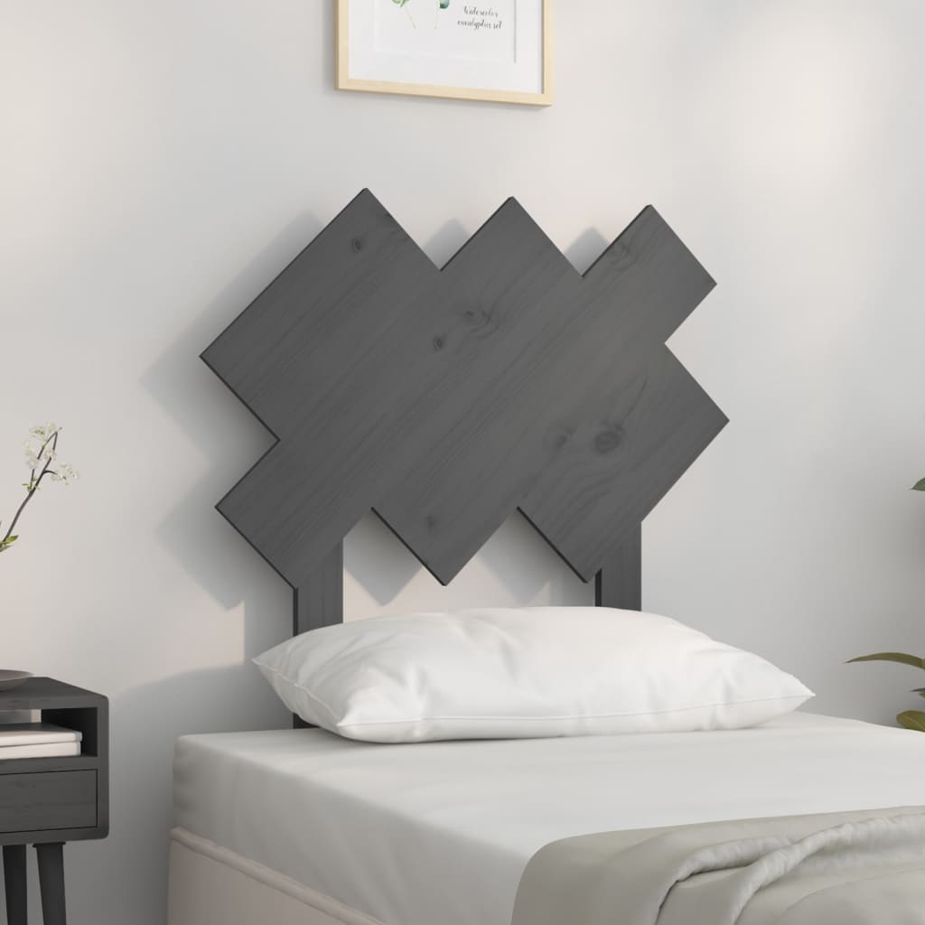 sengegærde 72,5x3x81 cm massivt fyrretræ grå