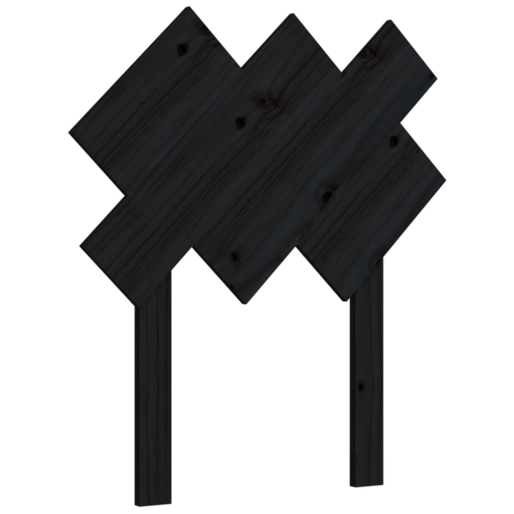 sengegærde 72,5x3x81 cm massivt fyrretræ sort