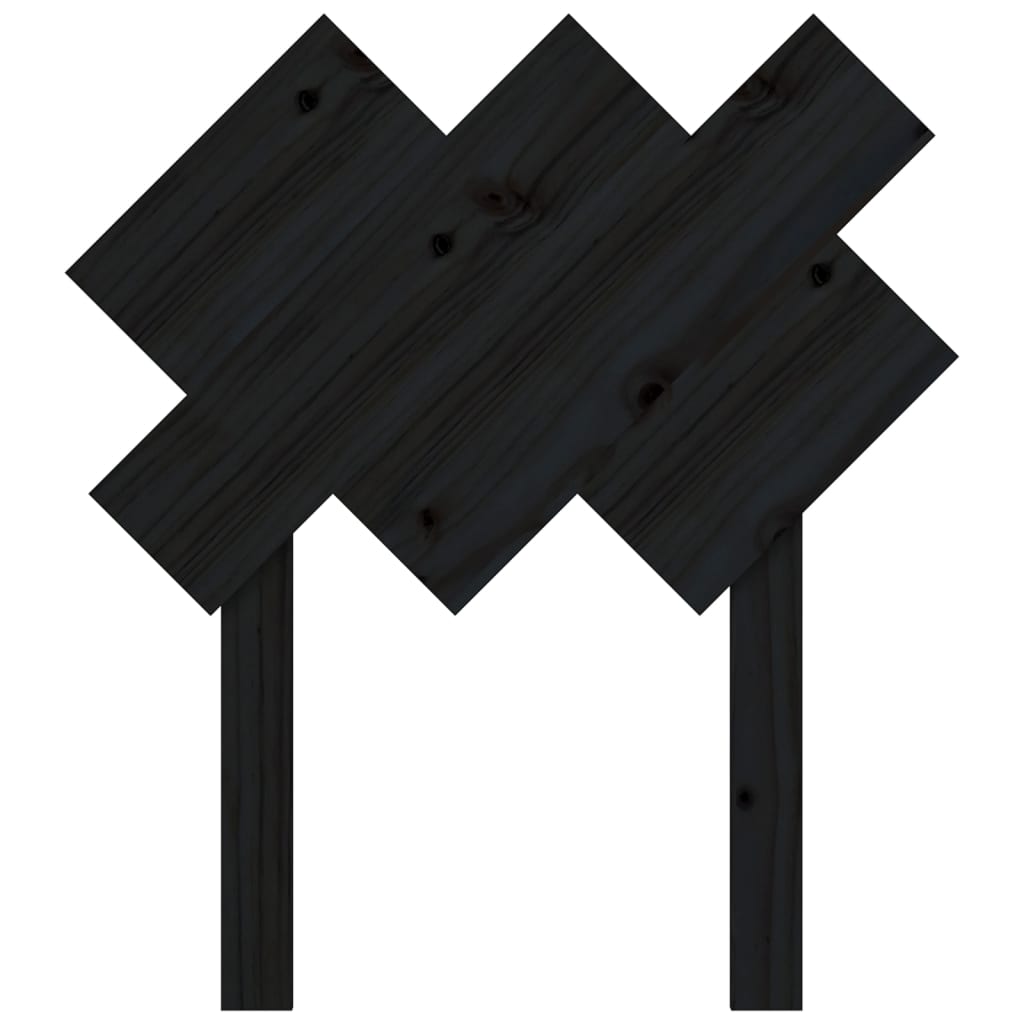 sengegærde 72,5x3x81 cm massivt fyrretræ sort