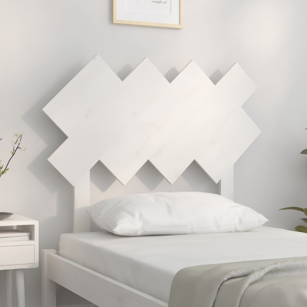 sengegærde 92x3x81 cm massivt fyrretræ hvid