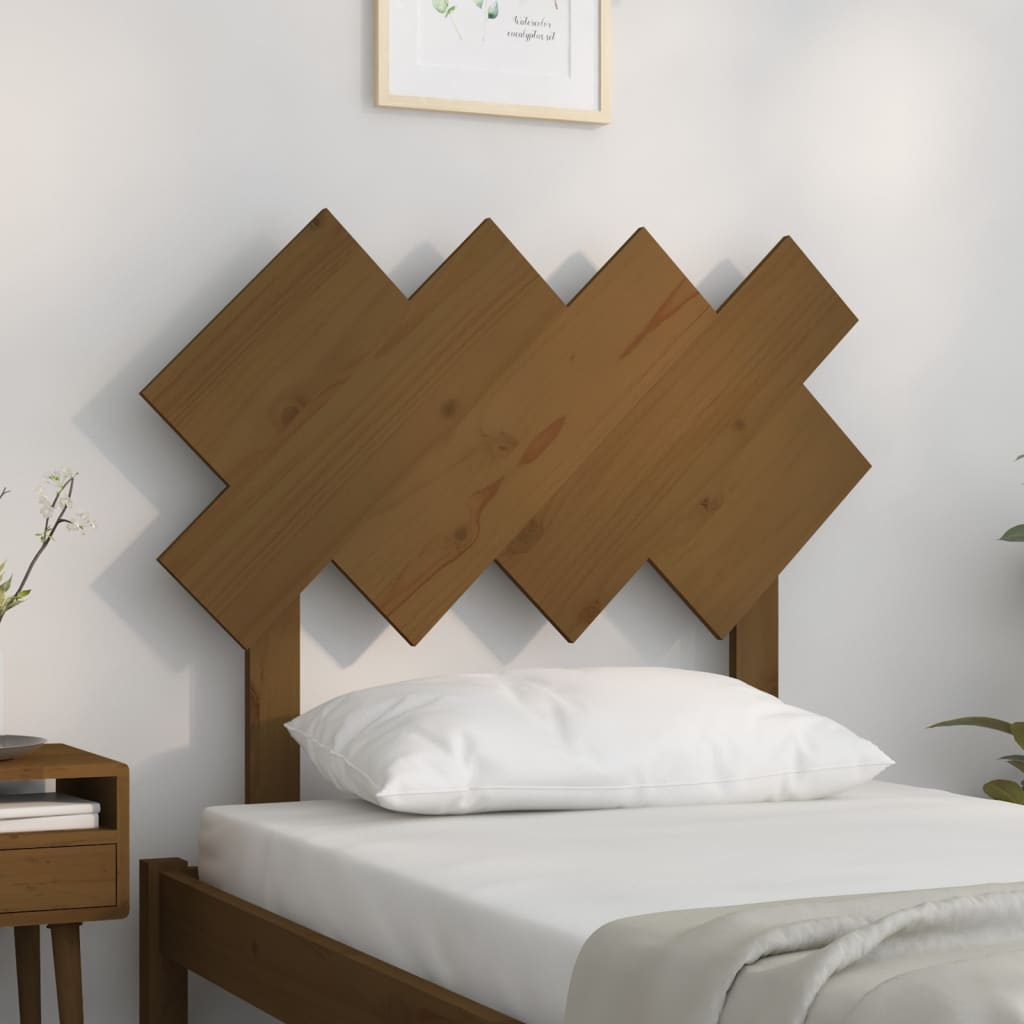 sengegærde 92x3x81 cm massivt fyrretræ gyldenbrun