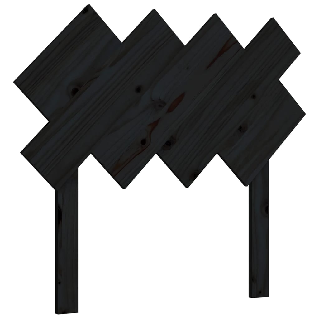 sengegærde 92x3x81 cm massivt fyrretræ sort
