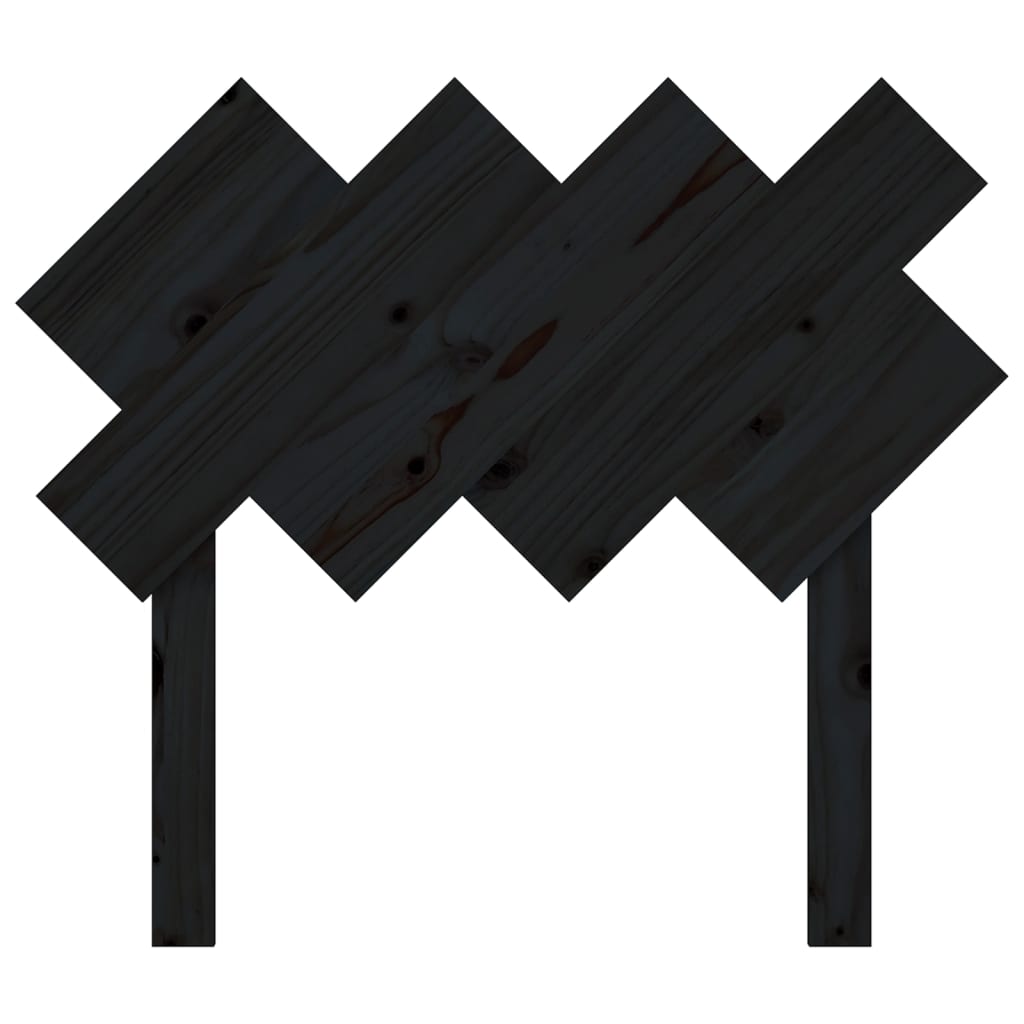 sengegærde 92x3x81 cm massivt fyrretræ sort