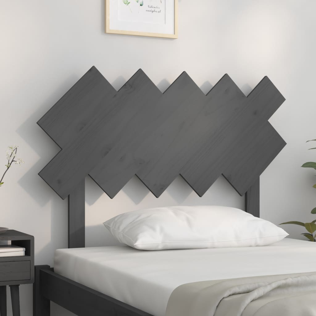 sengegærde 104x3x80,5 cm massivt fyrretræ grå