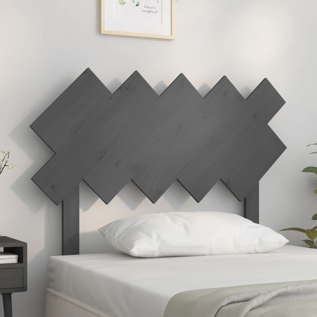 sengegærde 104x3x80,5 cm massivt fyrretræ grå