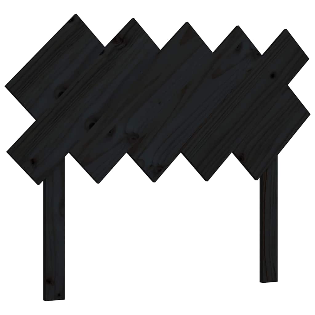 sengegærde 104x3x80,5 cm massivt fyrretræ sort