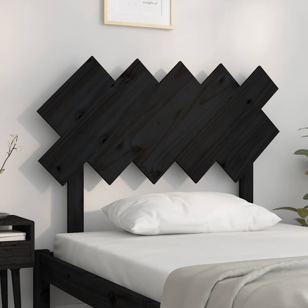 sengegærde 104x3x80,5 cm massivt fyrretræ sort