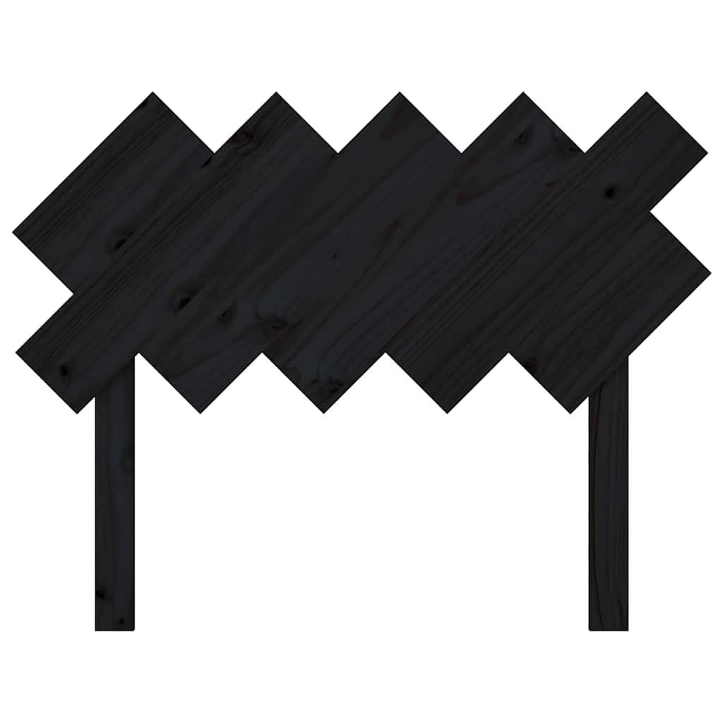 sengegærde 104x3x80,5 cm massivt fyrretræ sort