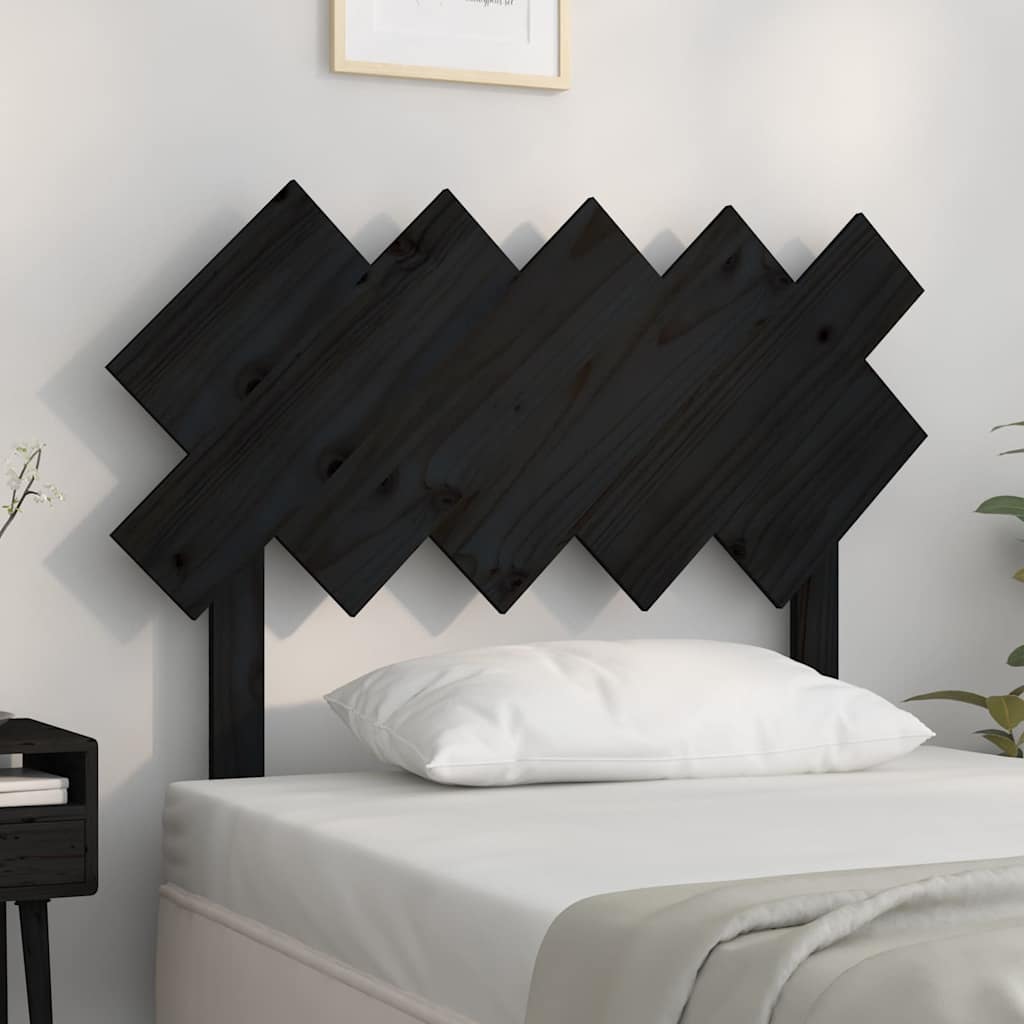 sengegærde 104x3x80,5 cm massivt fyrretræ sort