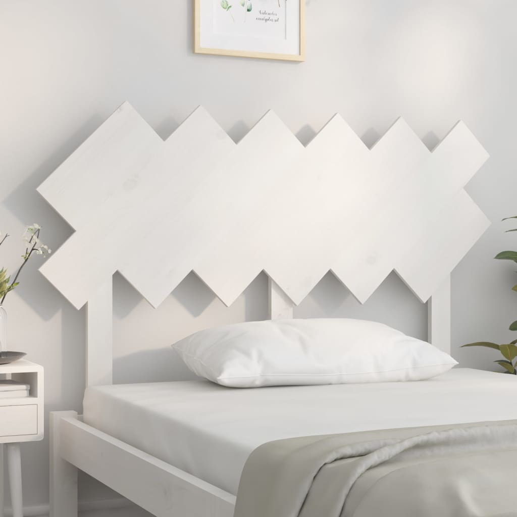 sengegærde 122,5x3x80,5 cm massivt fyrretræ hvid