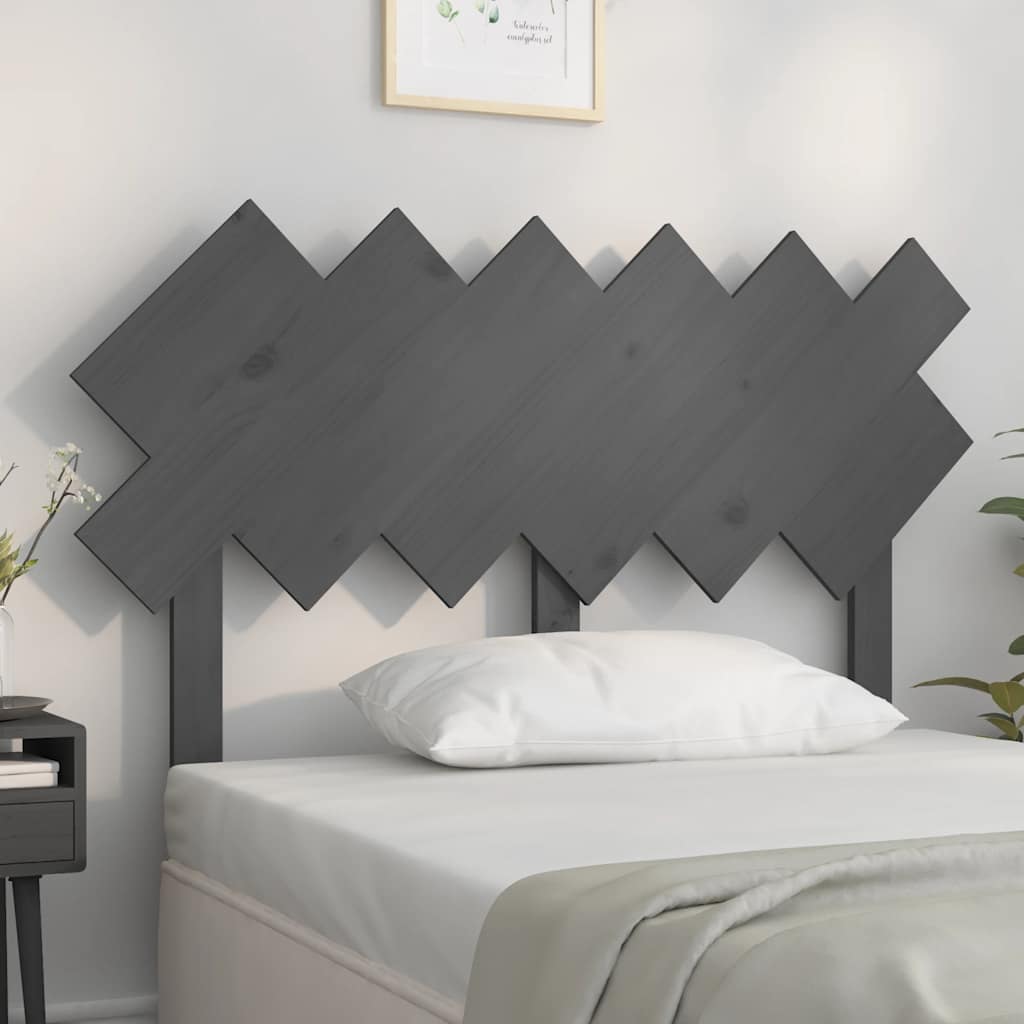 sengegærde 122,5x3x80,5 cm massivt fyrretræ grå