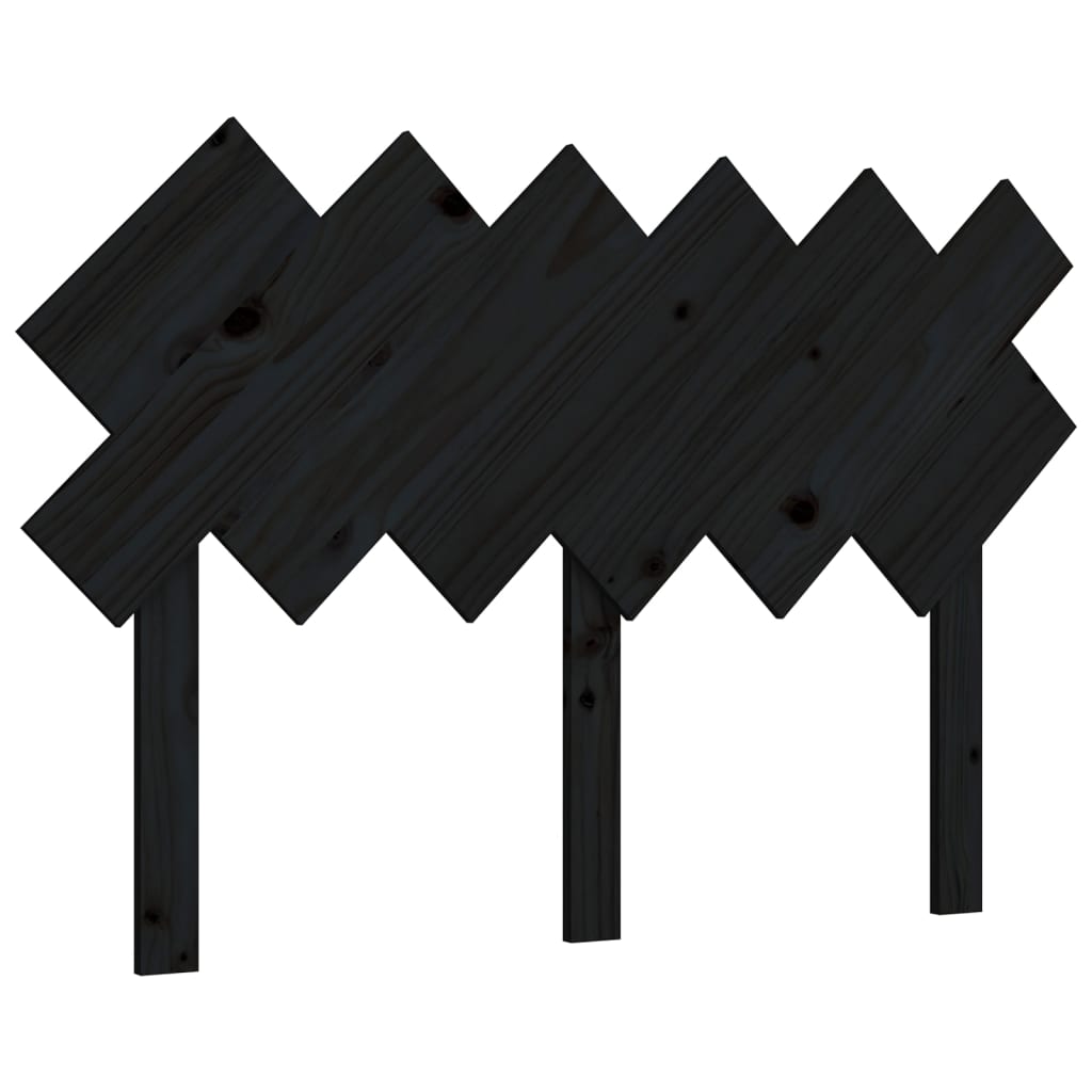 sengegærde 122,5x3x80,5 cm massivt fyrretræ sort