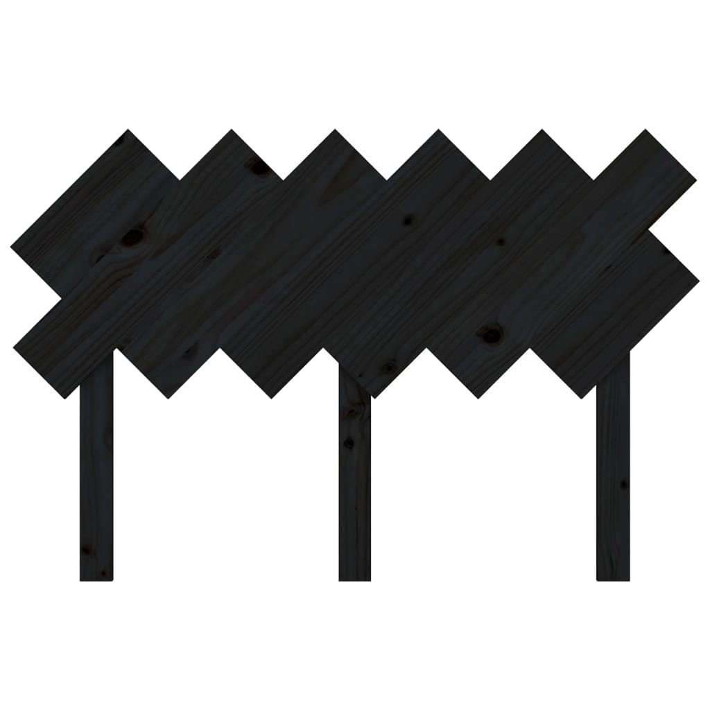 sengegærde 122,5x3x80,5 cm massivt fyrretræ sort