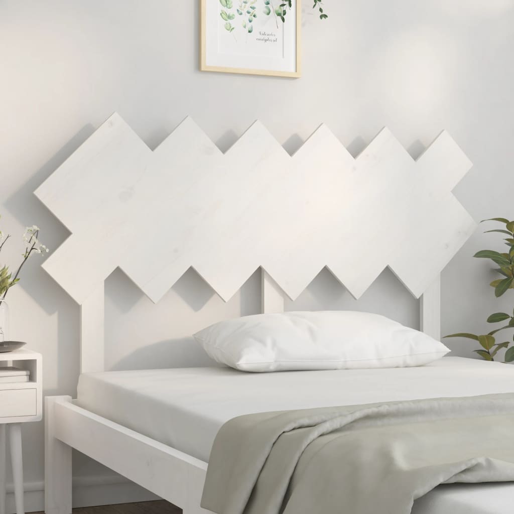 sengegærde 132x3x81 cm massivt fyrretræ hvid