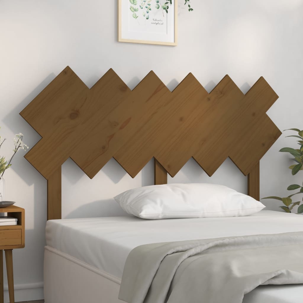 sengegærde 132x3x81 cm massivt fyrretræ gyldenbrun
