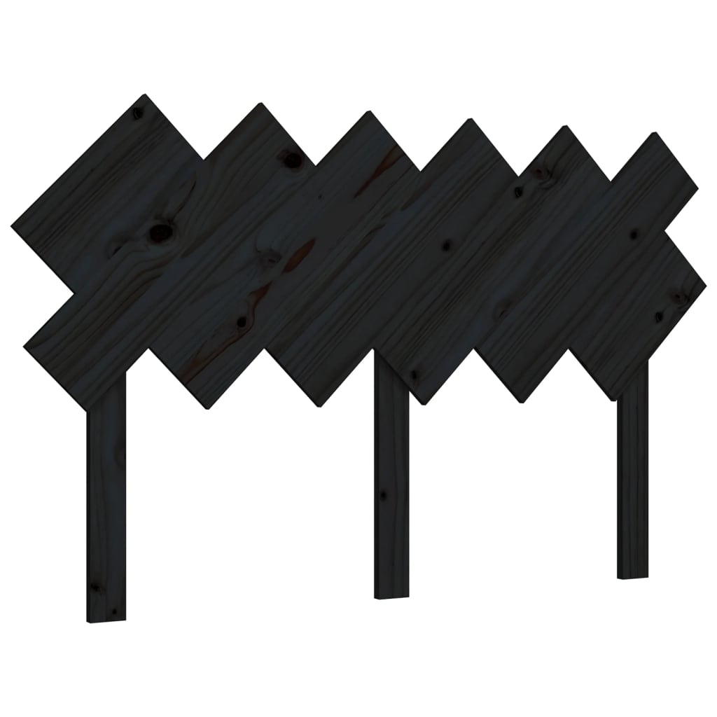 sengegærde 132x3x81 cm massivt fyrretræ sort