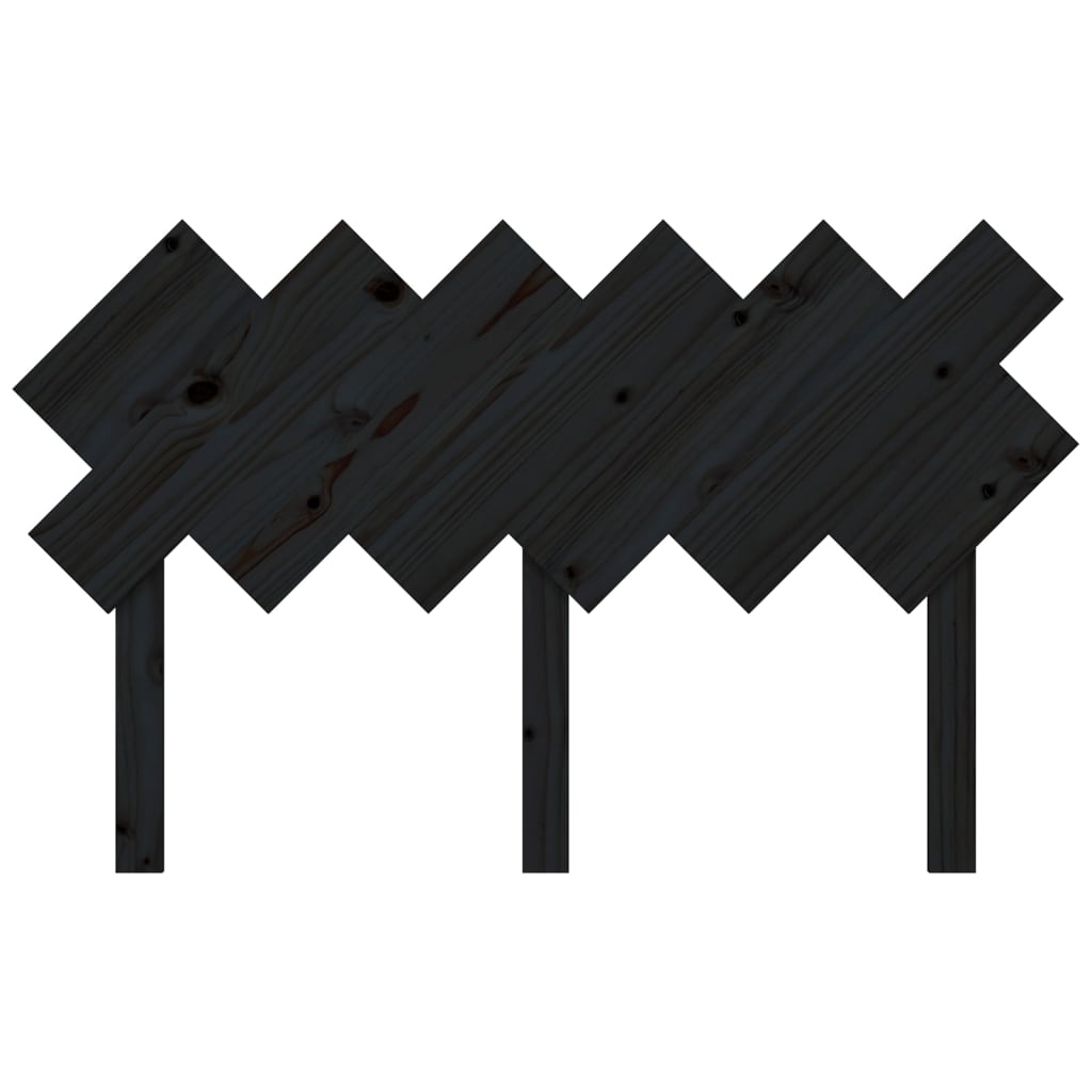 sengegærde 132x3x81 cm massivt fyrretræ sort