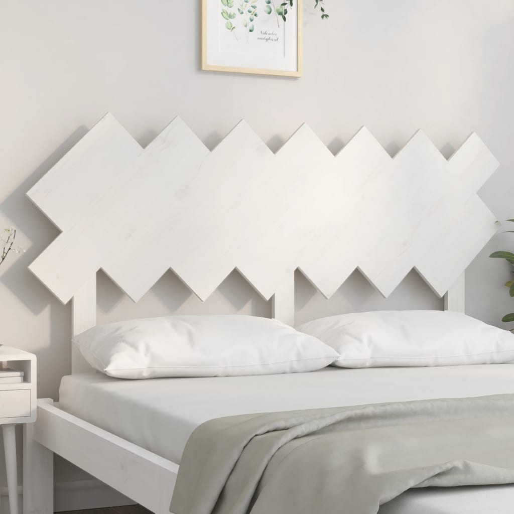 sengegavl 141x3x80,5 cm massivt fyrretræ hvid