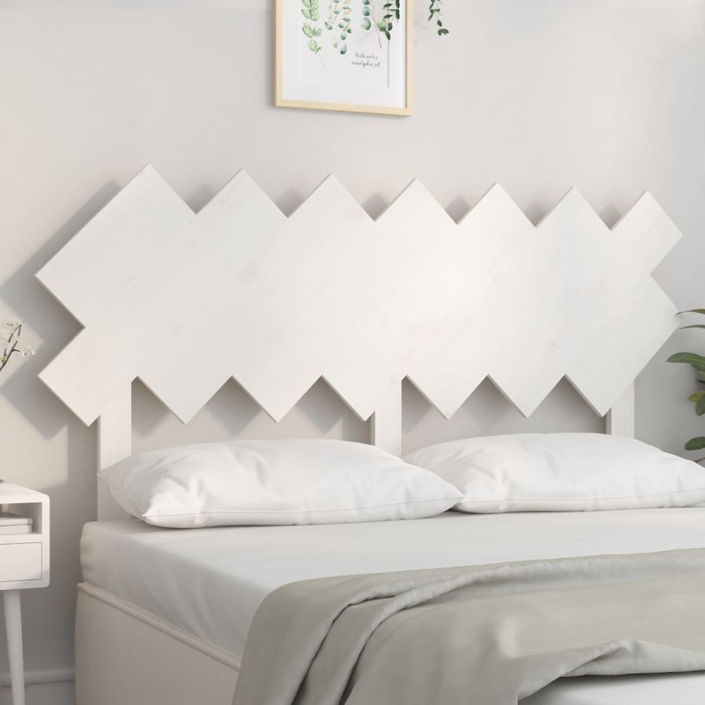 sengegavl 141x3x80,5 cm massivt fyrretræ hvid