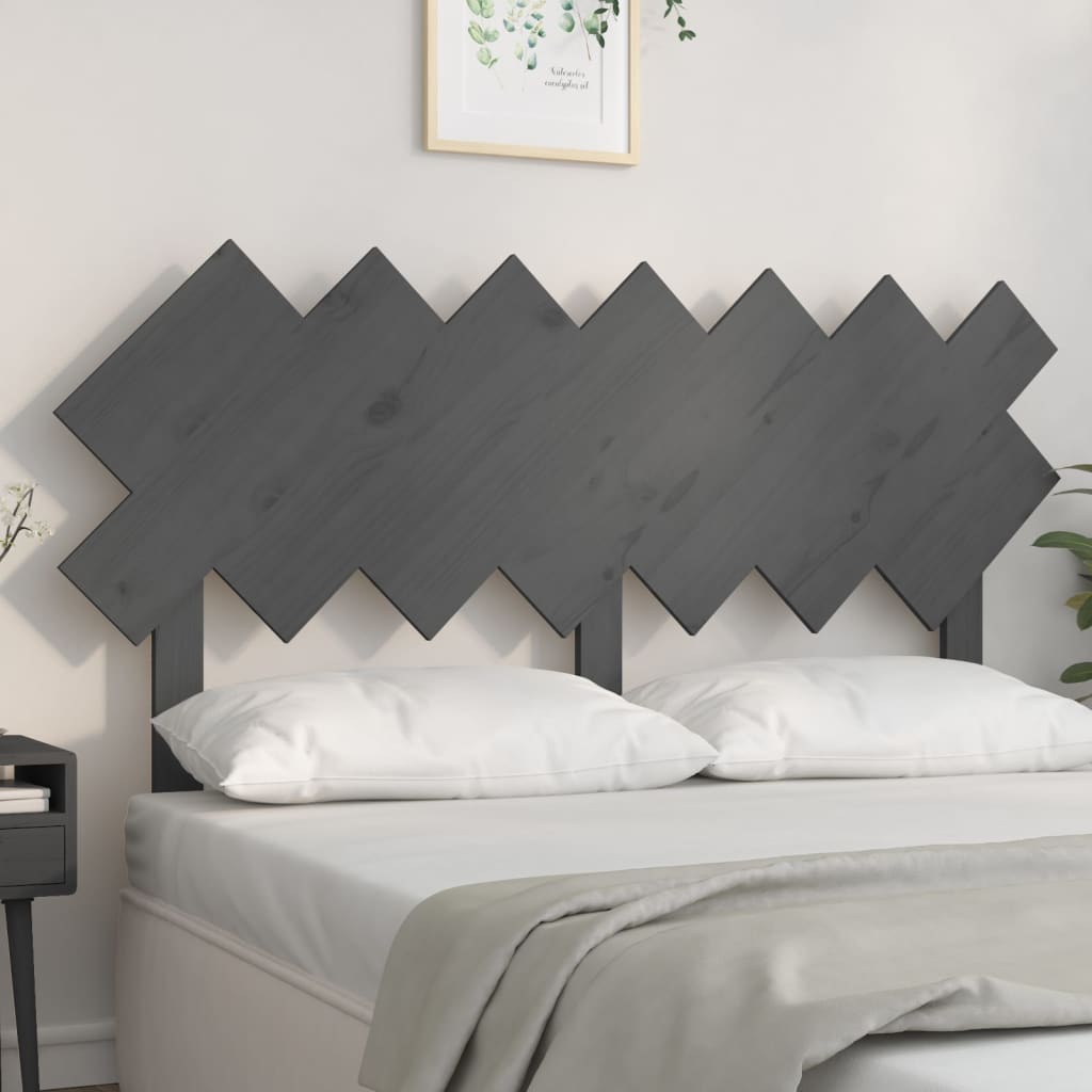 sengegærde 141x3x80,5 cm massivt fyrretræ grå