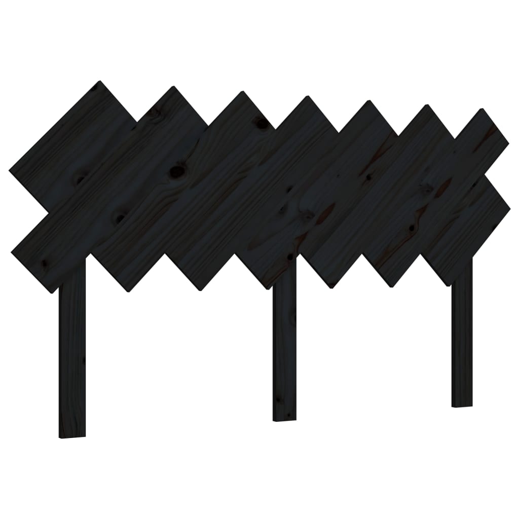 sengegærde141x3x80,5 cm massivt fyrretræ sort