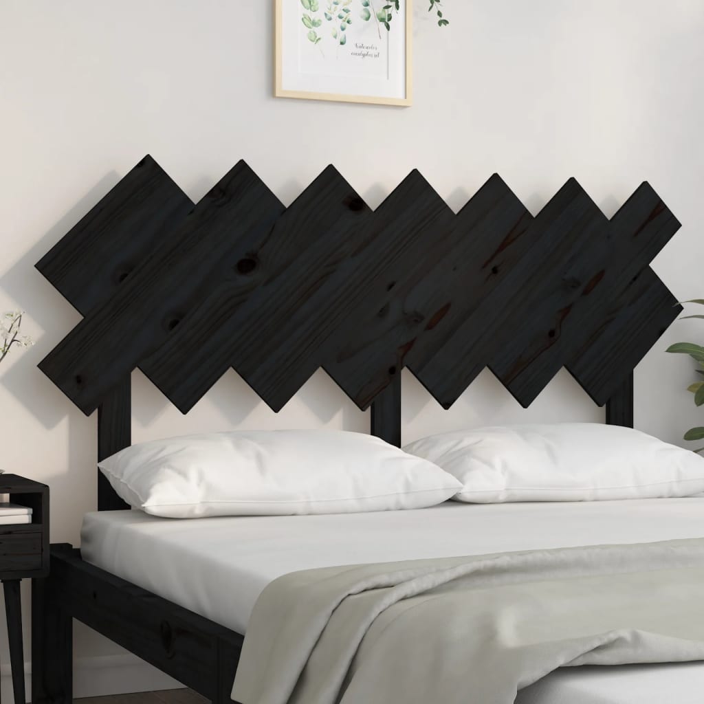 sengegærde141x3x80,5 cm massivt fyrretræ sort