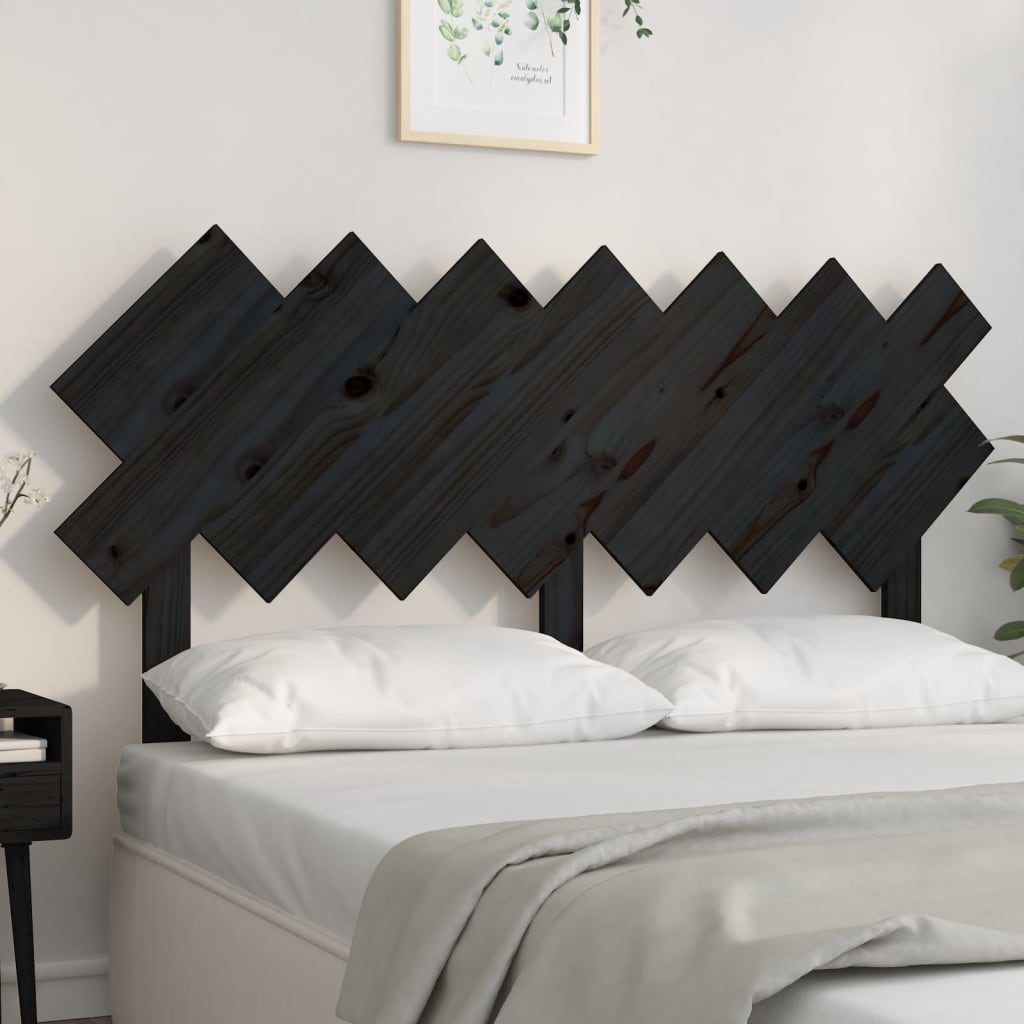 sengegærde141x3x80,5 cm massivt fyrretræ sort