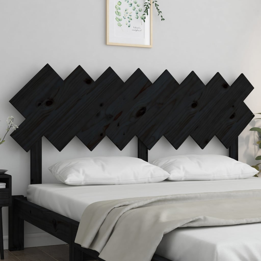 sengegærde 159,5x3x80,5 cm massivt fyrretræ sort