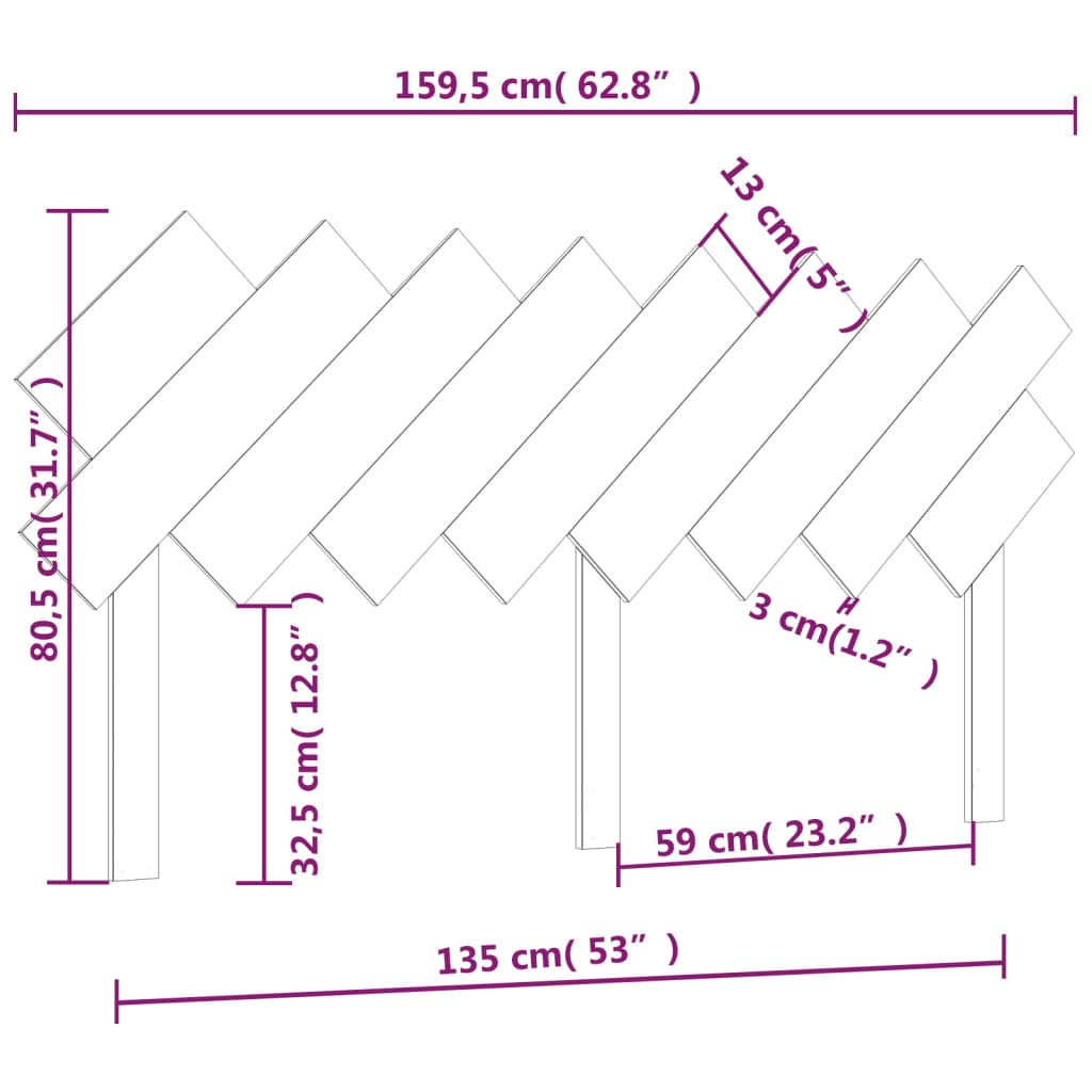 sengegærde 159,5x3x80,5 cm massivt fyrretræ sort