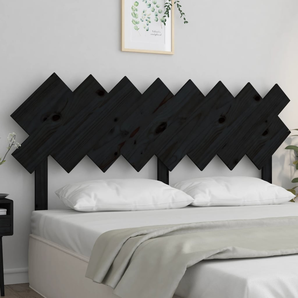 sengegærde 159,5x3x80,5 cm massivt fyrretræ sort