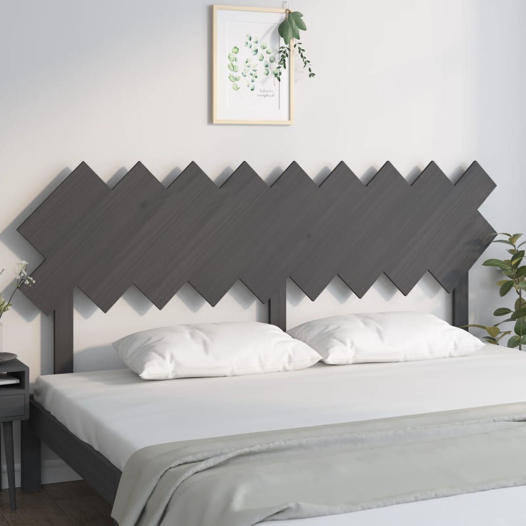 sengegærde 178x3x80,5 cm massivt fyrretræ grå