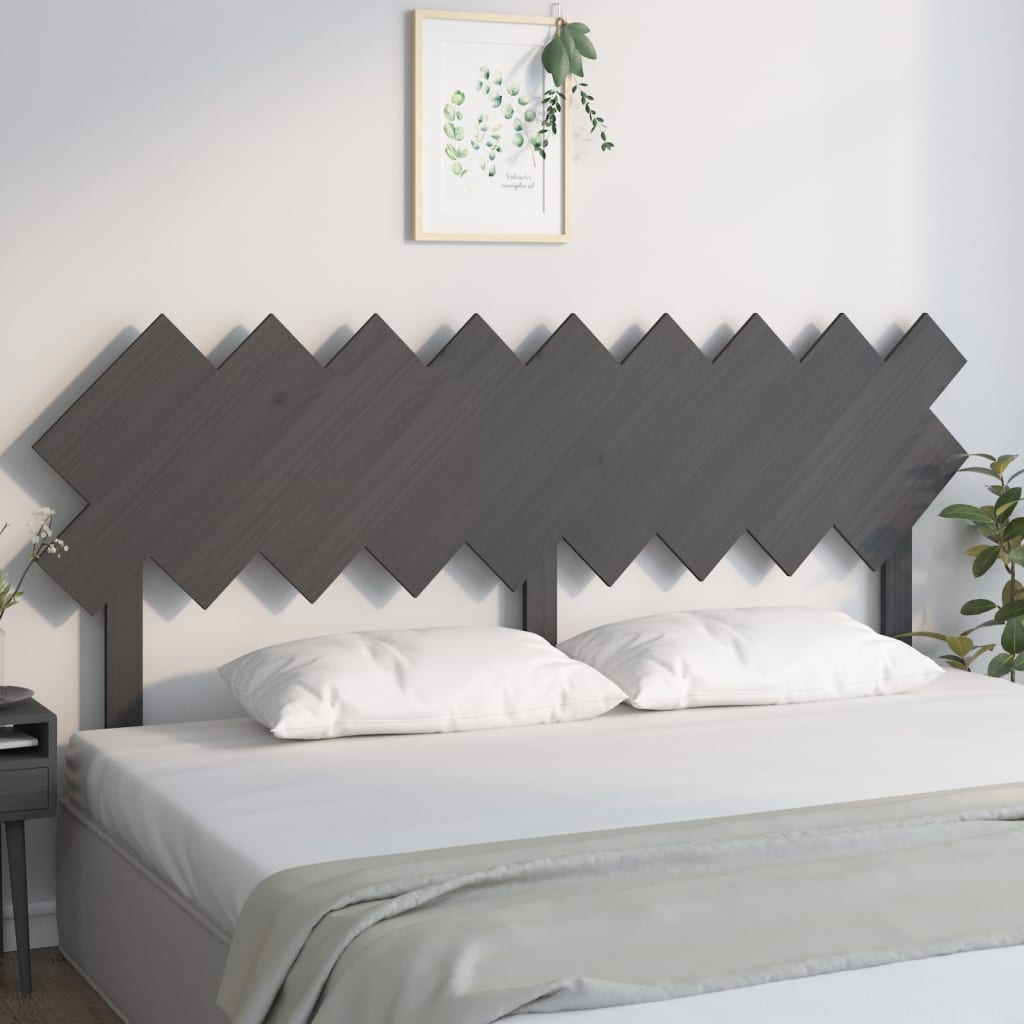sengegærde 178x3x80,5 cm massivt fyrretræ grå