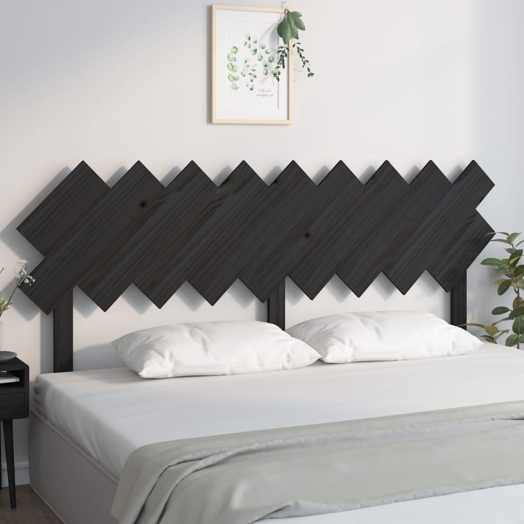 sengegærde 178x3x80,5 cm massivt fyrretræ sort