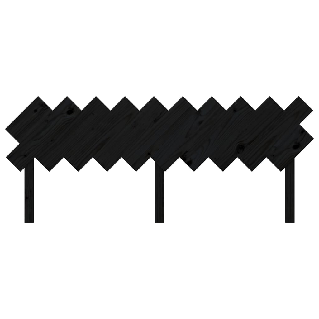 sengegærde 196x3x80,5 cm massivt fyrretræ sort