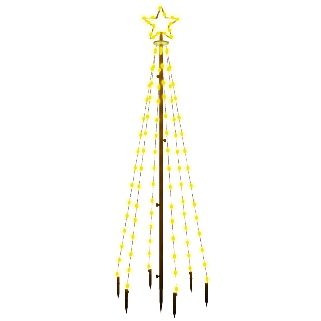 juletræ med spyd 108 LED'er 180 cm varmt hvidt lys