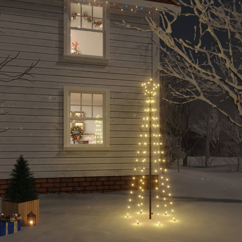 juletræ med spyd 108 LED'er 180 cm varmt hvidt lys
