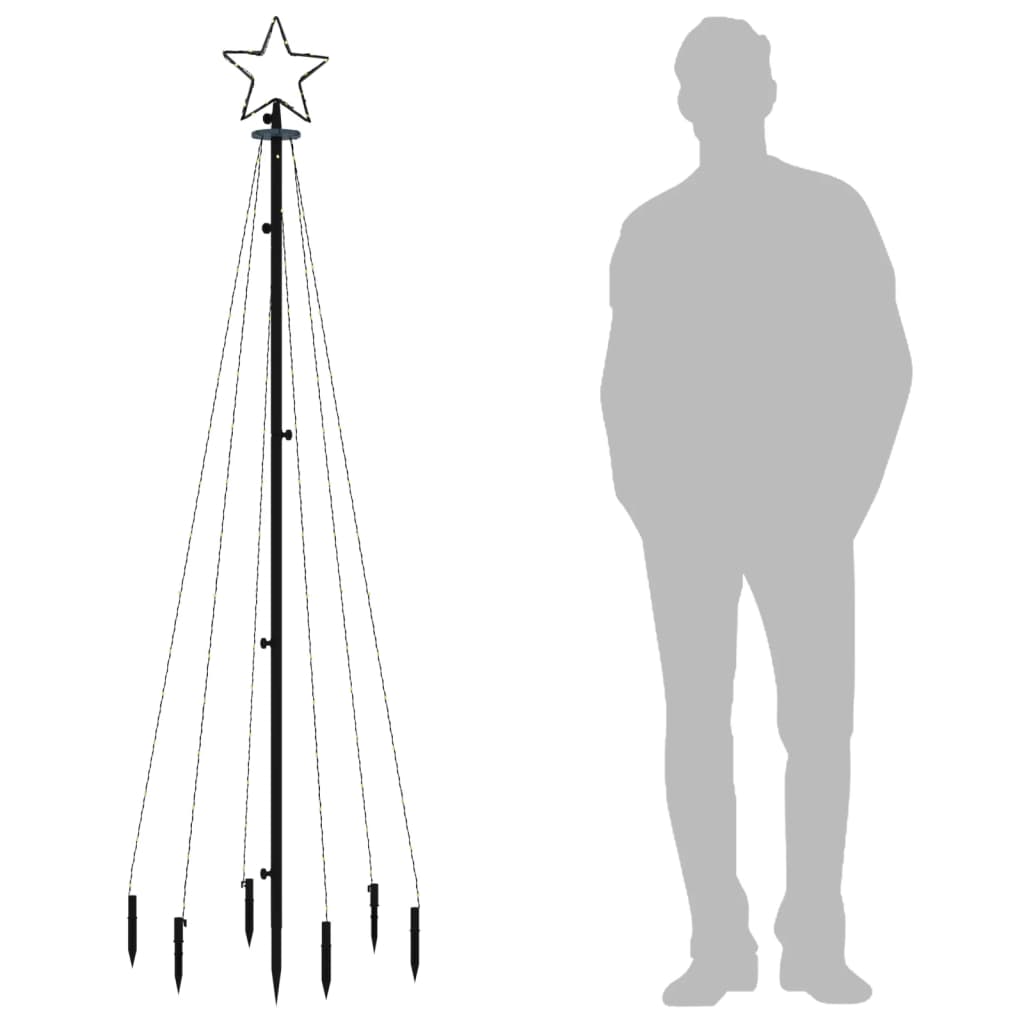 juletræ med spyd 108 LED'er 180 cm koldt hvidt lys