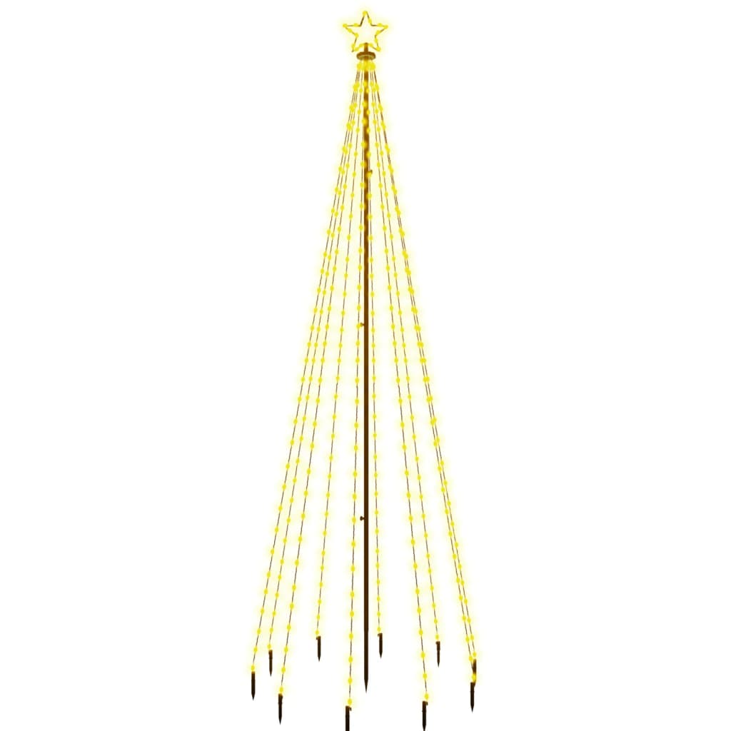 juletræ med spyd 310 LED'er 300 cm varmt hvidt lys