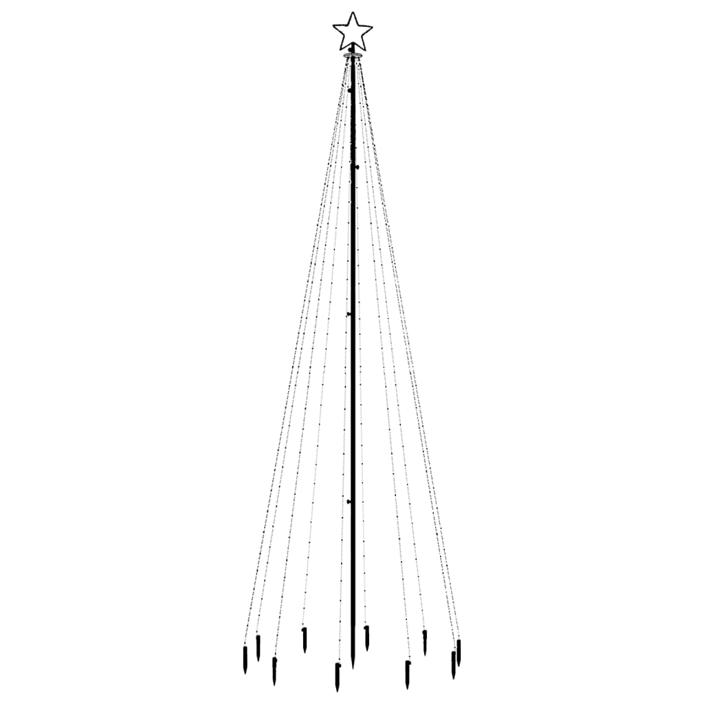 juletræ med spyd 310 LED'er 300 cm varmt hvidt lys