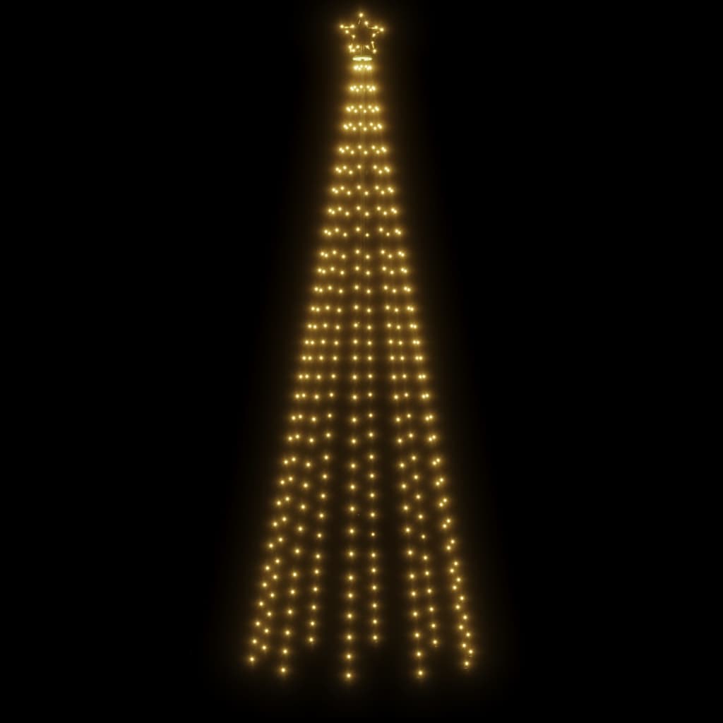 juletræ med spyd 310 LED'er 300 cm varmt hvidt lys